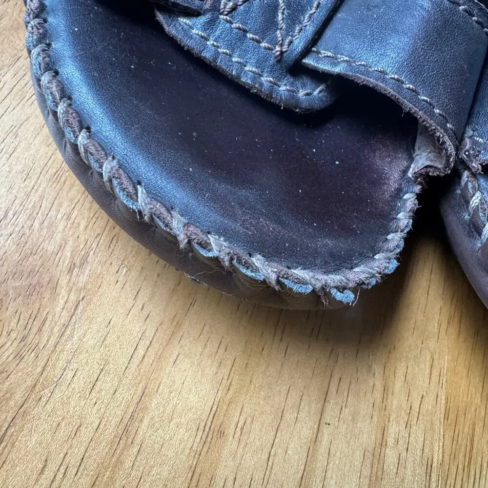 Florsheim Mens Brown Leather Fisherman Sandals Size 11 Wide  Hook Loop Closure